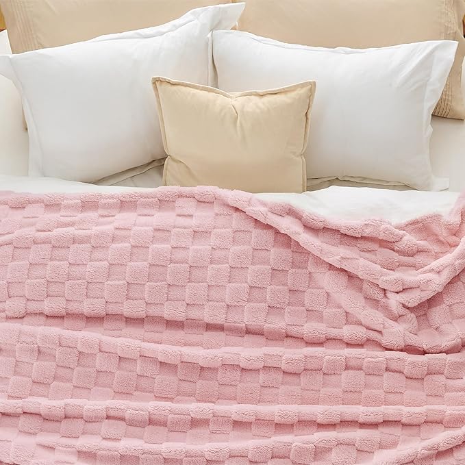 Bedsure GentleSoft Blankets Queen Size for Bed - Super Soft Cozy Blanket for Women Men Girls, Large Fuzzy Fleece Throw for Bedroom Decor, Blush Pink, 90x90 Inches-Ruum Studio Home