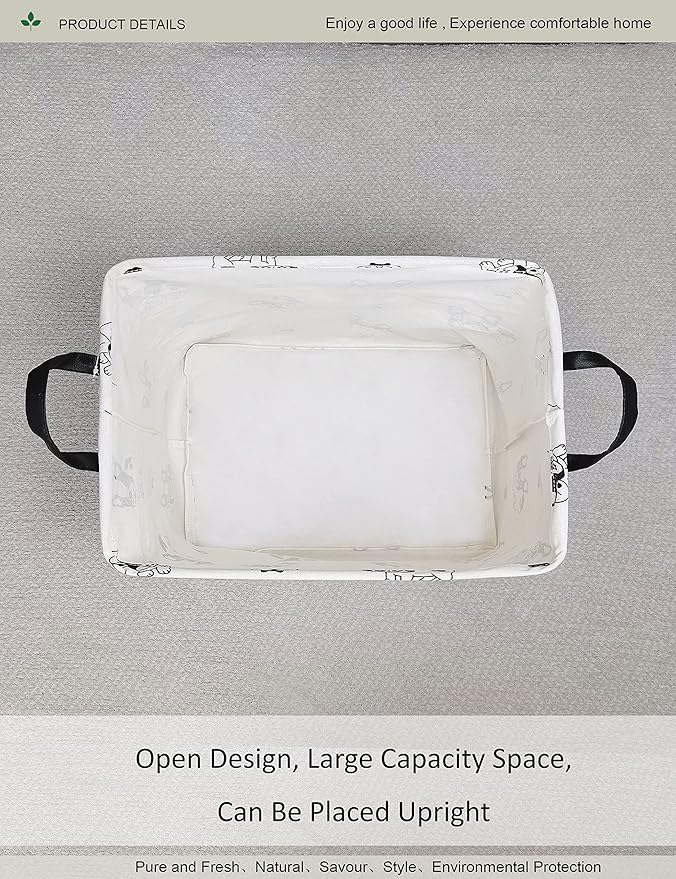 Rectangular Fabric storage box, decorative basket and finishing basket with handle are used for the storage of clothes, books and sundries (Bulldog) 14.9’’L ×10.2’’W×9.05’’H inches-Ruum Studio Home