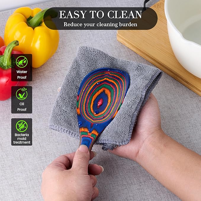 Heat-Resistant Wood Cooking Utensils - 7pc Set, Eco-Friendly, Includes Spatula, Pasta & Slotted Spoons, Essential Kitchen Tool-Ruum Studio Home
