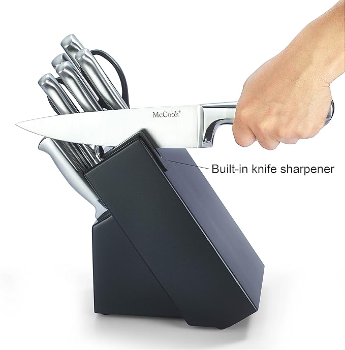 McCook® Knife Sets, German Stainless Steel Knife Block Sets with Built-in Sharpener-Ruum Studio Home