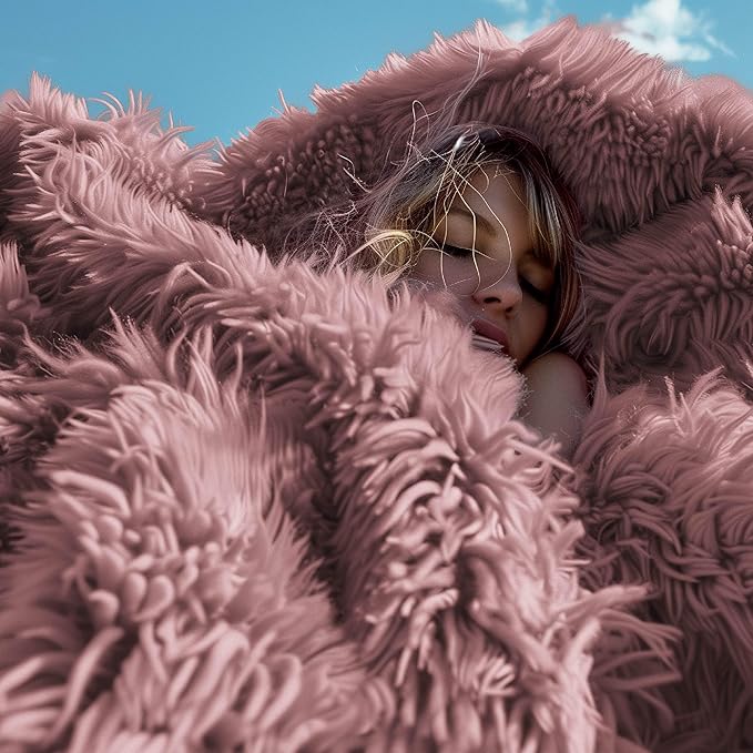 Bedsure GentleSoft Fluffy Dusty Pink Throw Blanket Gifts for Women, Girls, Soft Fleece Cozy Fuzzy Sherpa Plush Warm Minky Thick Faux Fur Throws for Couch, Dark Pink Decor Blanket Gifts for Her, 50x60-Ruum Studio Home
