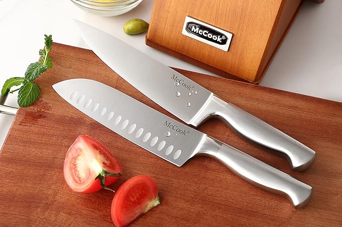 McCook® Kitchen Knife Sets,German Stainless Steel Knives Block Set with Built-in Sharpener-Ruum Studio Home