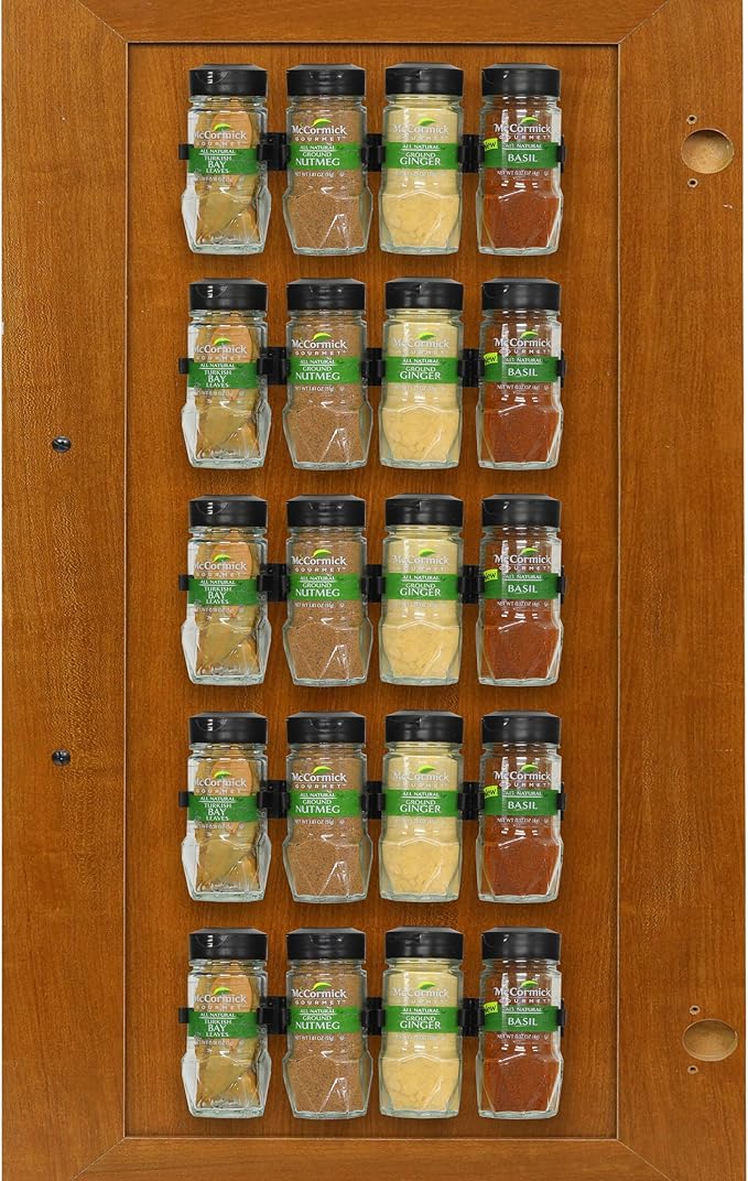 Simple Houseware 20 Spice Gripper Spice Accessories Spice Organizer- 4 Strips, Holds 20 Jars, Black-Ruum Studio Home