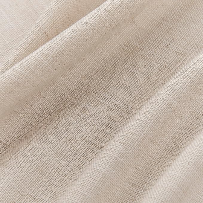 Joydeco Linen Curtains for Living Room,Semi Sheer Drapes Window Long Curtains 84 inches Long Pink Beige-Ruum Studio Home