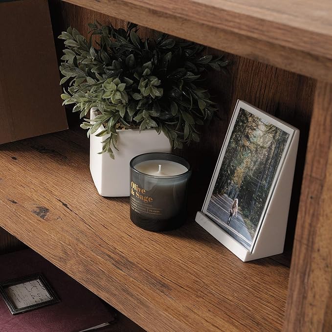 Sauder 3 Tier Book Shelf Wooden Bookcase Multipurpose Bookshelf for Home Office, Living Room, in Vintage Oak-Ruum Studio Home