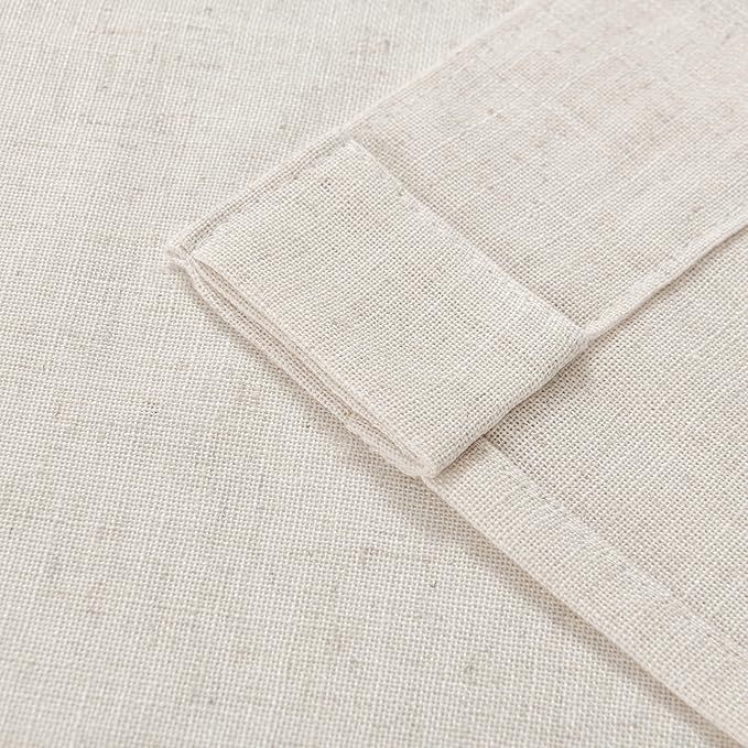 Joydeco Custom Linen Curtains for Living Room, Light Filtreing Curtain 1 Panel Light Filtering Rod Pocket Back Tab (Ecru, Custom Size)-Ruum Studio Home