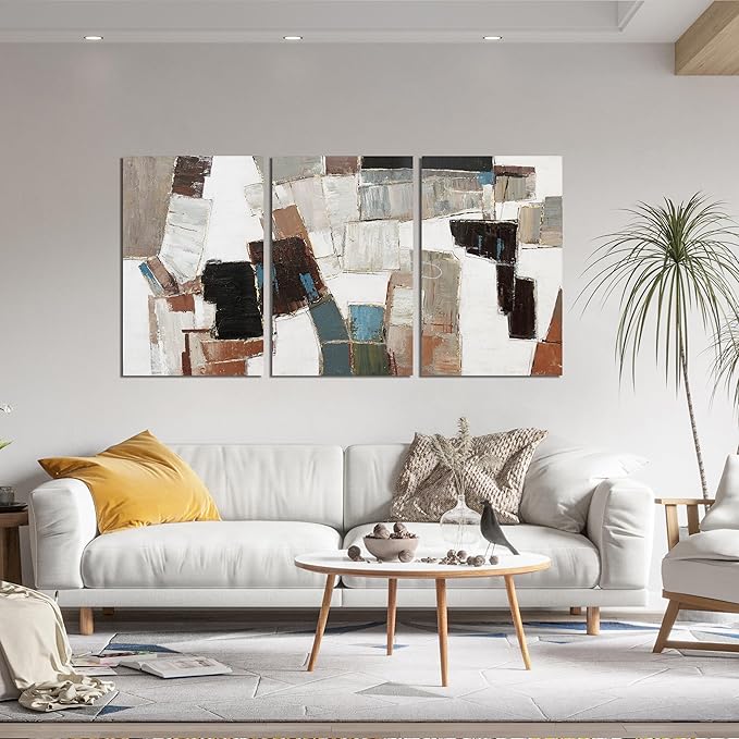 Canvas Wall Art Decor Large Wall Art Pictures for Living Room Abstract Colorful Wall Art Decor Artwork for Walls Abstract Canvas Art Wall Decor Art Work For Room Office Home Wall Decor 24" X 36" *3pcs-Ruum Studio Home