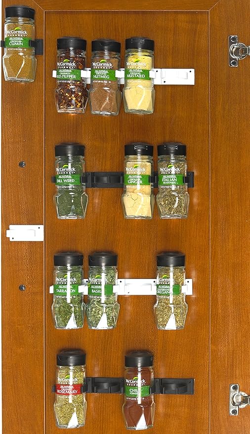Simple Houseware 30 Spice Gripper Cabinet Holder - 6 Strips, Holds 30 Jars-Ruum Studio Home