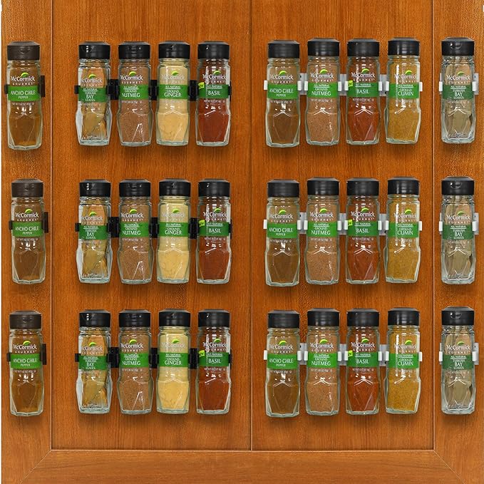 Simple Houseware 30 Spice Gripper Cabinet Holder - 6 Strips, Holds 30 Jars-Ruum Studio Home