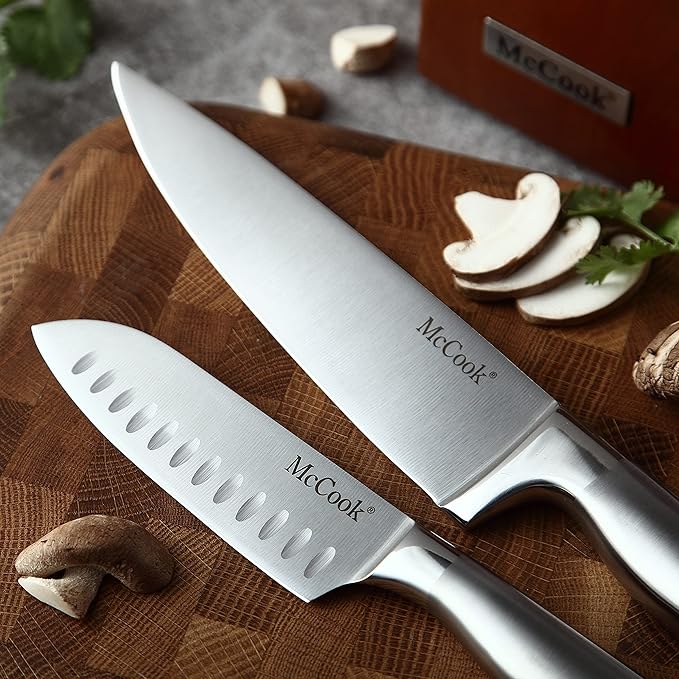 McCook® Knife Sets,German Stainless Steel Kitchen Knives Block Set with Built-in Sharpener-Ruum Studio Home