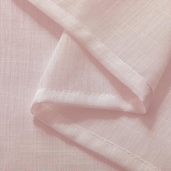 Joydeco Sheer Curtains 108 Inches Long, Beige Curtains for Living Room 2 Panels Set, Window Curtains Privacy Assured with Light Filtering(W52 x L108 Inch,Tapioca)-Ruum Studio Home