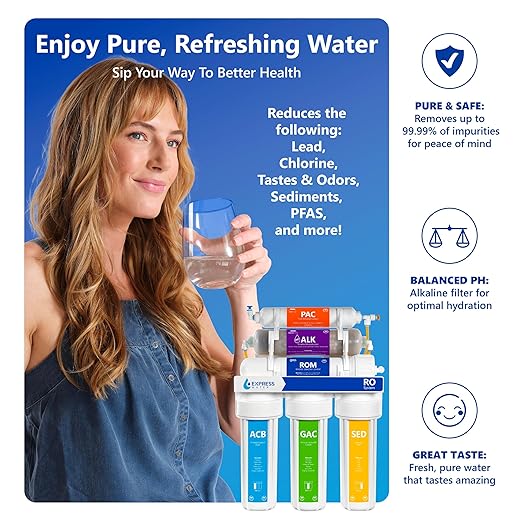 Express Water Reverse Osmosis Water Filter System, Multi-Stage Filtration, BPA Free-Ruum Studio Home