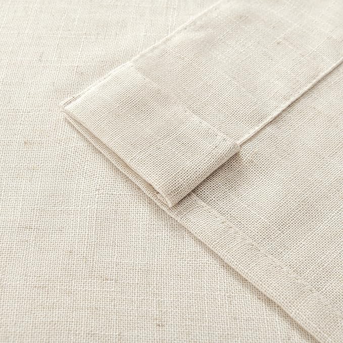 Joydeco Custom Linen Curtains for Living Room, Semi-Sheer Curtain 1 Panel Light Filtering Rod Pocket Back Tab (Linen, Custom Size)-Ruum Studio Home