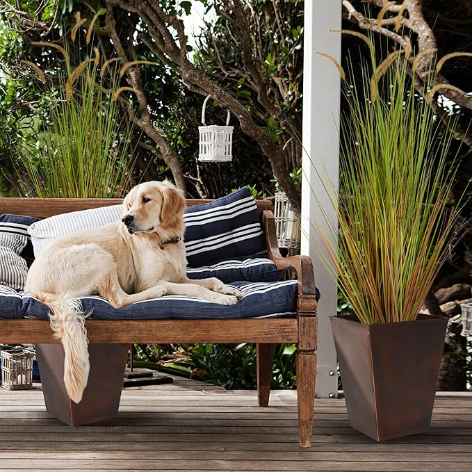 KOL Artificial 5ft 2-Pack Horsetail Reed Grass, 59in Tall Artificial Indoor Outdoor Fake Grass Plant, Home Office Décor Artificial Plants in Pot Faux Plant Greenery, Wedding Decor - Yellow-Ruum Studio Home