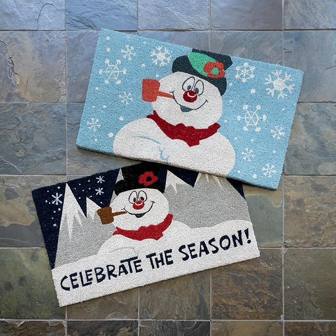 Gertmenian Paramount Frosty Coir Doormat - 2x3 Welcome Mat (2-Pack), Ideal for High Traffic Areas in Front Door, Garage, Entryway - Blue/Celebrate, 80026-Ruum Studio Home