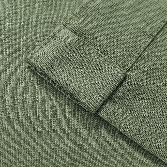 Joydeco Linen Curtains 72 Inch Length 2 Panel Sets,Light Filtering Curtains for Bedroom 52 Inch Wide Living Room Drapes with Back Tabs & Rod Pockets (W52 x L72 Inch, Loden)-Ruum Studio Home