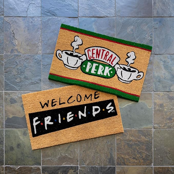 Gertmenian Friends Coir Doormat - 2x3 Welcome Mat (2-Pack), Ideal for High Traffic Areas in Front Door, Garage, Entryway - Paramount Central Perk/Welcome, 80028-Ruum Studio Home