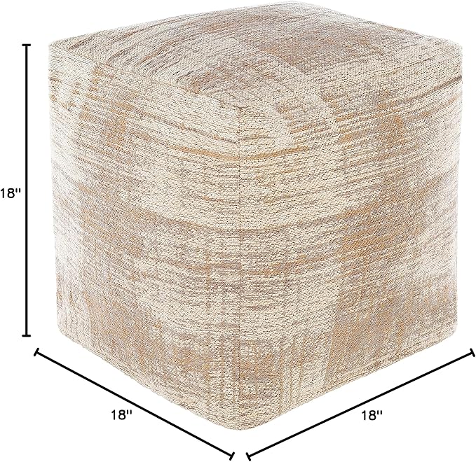 Mark&Day Pouf Ottoman, Puchenstuben Modern Taupe Cube Pouf Foot Rest for Living Room, Bedroom and Boho Home Decor (18"x18"x18")-Ruum Studio Home