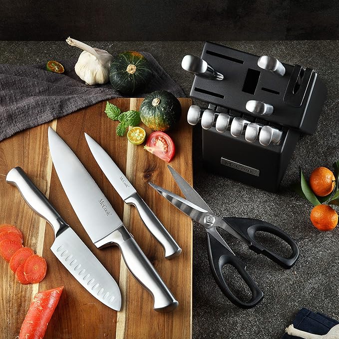 McCook® Knife Sets, German Stainless Steel Knife Block Sets with Built-in Sharpener-Ruum Studio Home