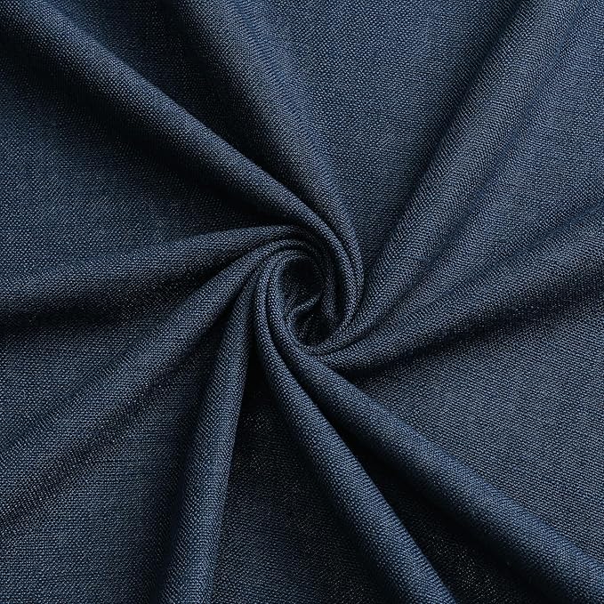 Vision Home Navy Blue Pinch Pleated Full Blackout Curtains Linen Blended Room Darkening Curtain Panels 120 inch for Living Room Bedroom Thermal Insulated Pinch Pleat Drapes with Hooks 40" Wx120 Lx2