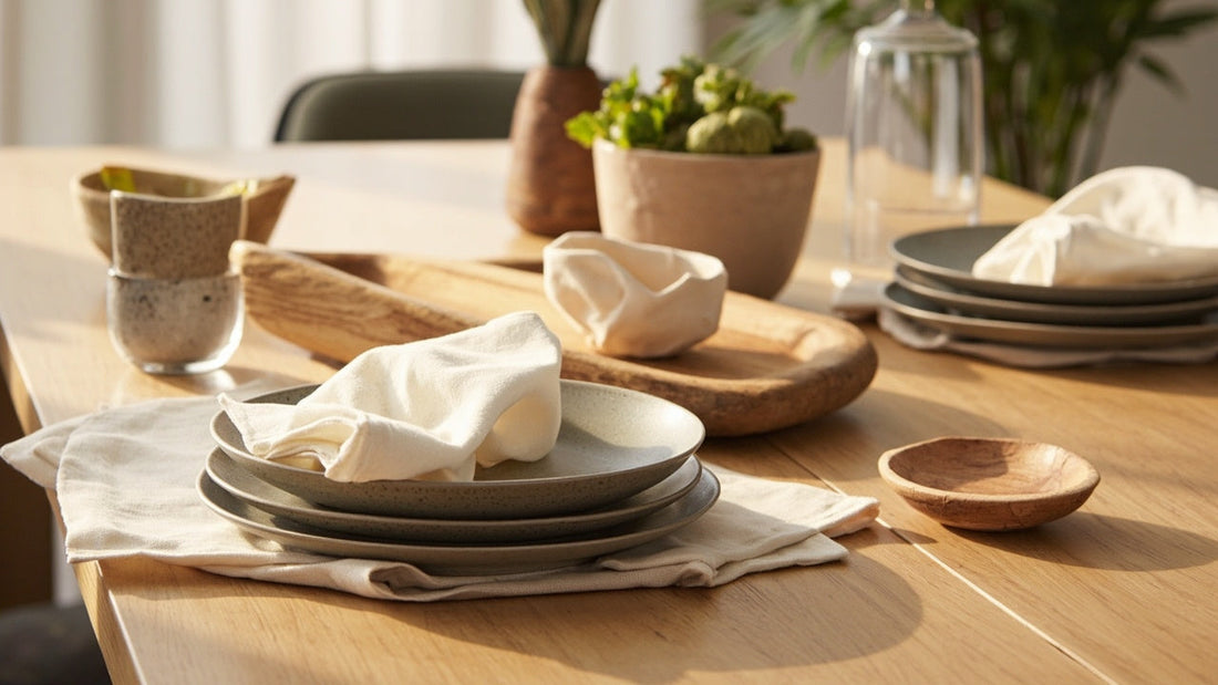 Effortless Hosting: Warm Minimal Table Settings for Guests