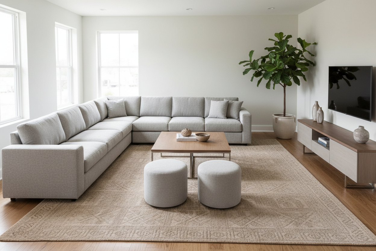 Rug Size Guide for L-Shaped Sectionals