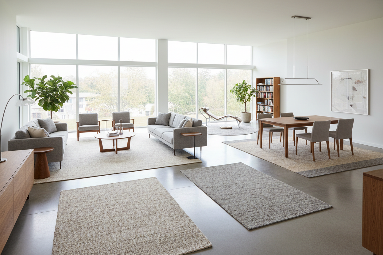 How to Choose Rugs for an Open Concept Home