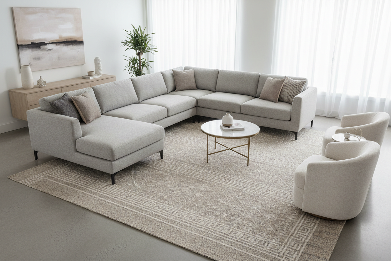 Rug Size Guide for Sectional Sofas (With Layout Examples)