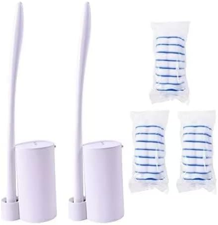 Disposable Toilet Brush Holder Set Toilet Wand (Pack of 2) Toilet Cleaner Scrubber with 24 Refills-Ruum Studio Home