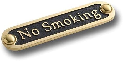 No Smoking Brass Door Sign. Traditional Style Home Décor Wall Plaque Handmade By The Metal Foundry UK.-Ruum Studio Home