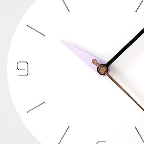 Stephanie Imports Modern Minimalist White & Pastel Purple Silent Wall Clock-Ruum Studio Home