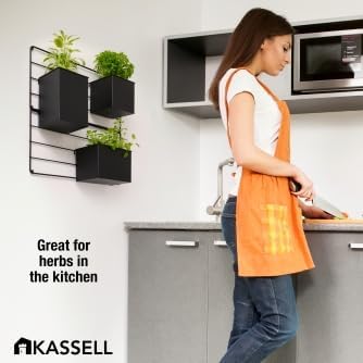 KASSELL Vertical Garden Wall Planter. Wall Mounted for Indoor Outdoor. All Metal Black Vertical Planter with No Assembly Required. Planter for Indoor Plants Flowers, Herbs, Succulents and Plants-Ruum Studio Home