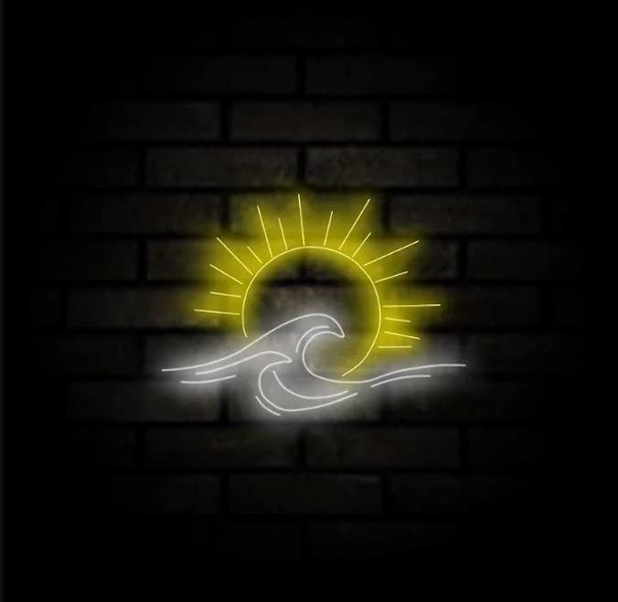 LED Decorative Lights USB Interface Mountains Sunrise Sunset Led Neon Signs Home Decoration Wall Art Holiday Gift Brightness Adjustable 15.7''x15''-Ruum Studio Home