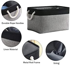 Storage Bins, Storage Cubes Storage Containers for Organizing with Handles for Organizer Bins (15.7 x 11.8 x 8.2 inches)-Ruum Studio Home