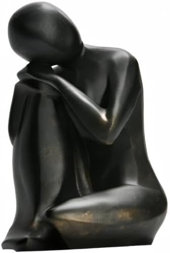 Guichifun Thinker Statue Resin Abstract Sculpture - Collectible Woman Figurine Art Home Office Bookshelf Decorative Objects Desktop Black Decor for Men&Women 5.25 X 6.25 X 8.5 Inch-Ruum Studio Home