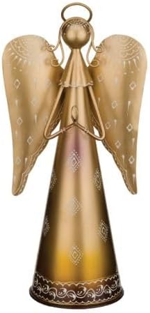 Regal Art & Gift Angel Statue - Metal Indoor/Outdoor Garden Statue Deals, Elegant Garden Decor, Beautiful Gifts for Women, Exquisite Angel Statues for Garden, 16-Inch, Gold-Ruum Studio Home