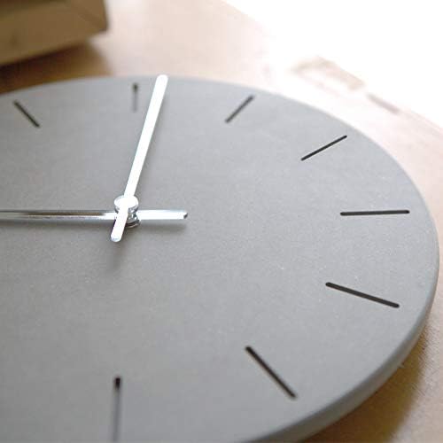 Stephanie Imports Modern Minimalist Concrete Hiding Gray (Numberless Dial) Silent Wall Clock-Ruum Studio Home