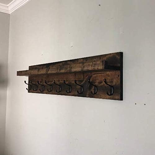 Coat Rack with Shelf (Choose your Length) Towel Rack Entryway Organizer Wall Mounted Hooks-Ruum Studio Home