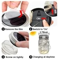 8 Pack Solar Outdoor Fairy Star Firefly Jar Lids Lights,Solar Fairy String Lids Lights（No Jars）,Waterproof Lantern Mason String Solar Lights with Hangers for Regular Mouth Jars-Ruum Studio Home