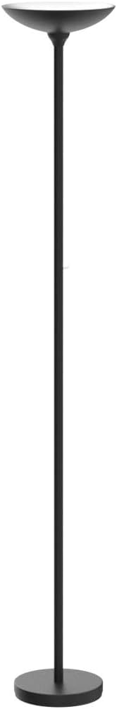 BoostArea Torchiere Floor Lamp, 30W Super Bright LED Standing Lamp, Stepless Dimmable Pole Lamp with 3000K Lighting, Rotary Switch, 70 Inch Tall Metal Modern Floor Lamps for Living Room/Bedroom Black-Ruum Studio Home