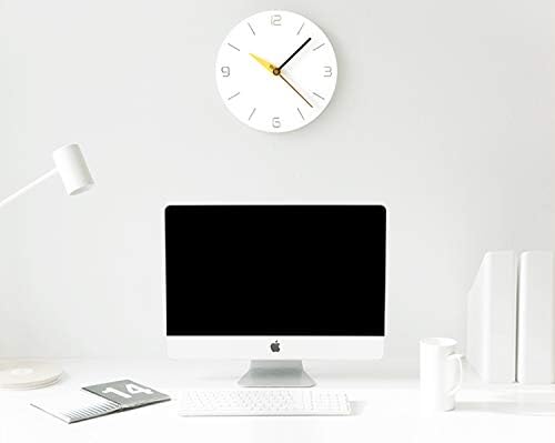 Stephanie Imports Modern Minimalist White & Spring Yellow Silent Wall Clock-Ruum Studio Home