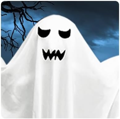 4 Pack Halloween Hanging Ghosts, 27.5 Inch with Light Up Ghost Kit for Indoor Outside Ornaments, Spooky Yard Tree Halloween Decorations Outdoor, Party Décor-Ruum Studio Home