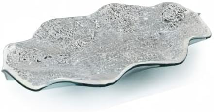 MDLUU Mosaic Centerpiece Tray, 11.6" Decorative Glass Plate, Home Decor Glass Bowl for Dining Room Table, Coffee Table, Gift (Silver)-Ruum Studio Home