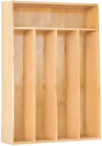 Silverware Organizer Kitchen Drawer Organizer Utensil Organizer Bamboo Silverware Holder Cutlery Organizer in Drawer Flatware Organizer Tray(5 slots, Natural-Ruum Studio Home