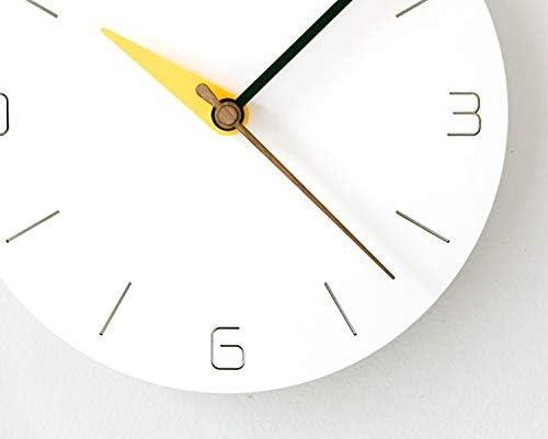 Stephanie Imports Modern Minimalist White & Spring Yellow Silent Wall Clock-Ruum Studio Home