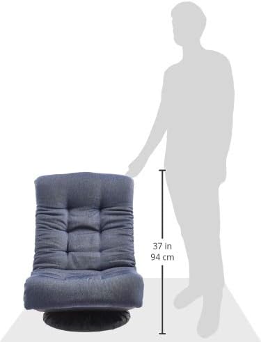 Amazon Basics Swivel Foam Lounge Chair with Headrest, Floor-Compatible, Adjustable, Gaming, 26.3D x 23.5W x 13.7H in, Denim Blue-Ruum Studio Home