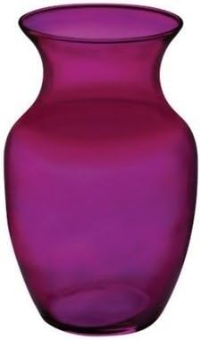 Floral Supply Online - 8" Rose Vase and Flower Guide Booklet - Decorative Glass Flower Vase for Floral Arrangements, Weddings, Home Decor or Office. (Purple)-Ruum Studio Home