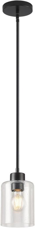 Black Pendant Lights Kitchen Island - Seeded Glass Pendant Light Fixture Multiple Stems Rods 3 Units 12 Inch 3 Units 4 Inch (1 Pack Black Seeded Downrod)-Ruum Studio Home