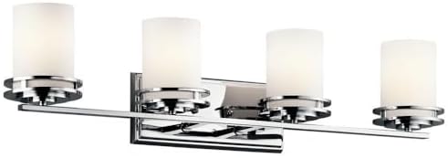 Kichler Hendrik 33.75" 4 Light Vanity Light with Satin Etched Cased Opal Chrome-Ruum Studio Home