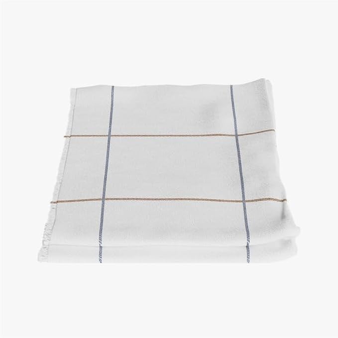 Outer Bug Shield Outdoor Throw Blanket w/Insect Shield Repellent Gear Technology- Lightweight Insect-Repellent Outdoor Blanket, Camping, Picnic & Beach Blanket, Swan White Windowpane Plaid, 50"W x 60"-Ruum Studio Home